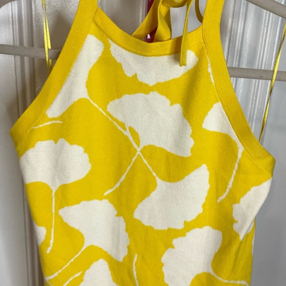 NWT DVF Yellow Dress Halter Tie Neck Ginkgo Sweaterknit Midi Dress by target - Picture 3 of 11